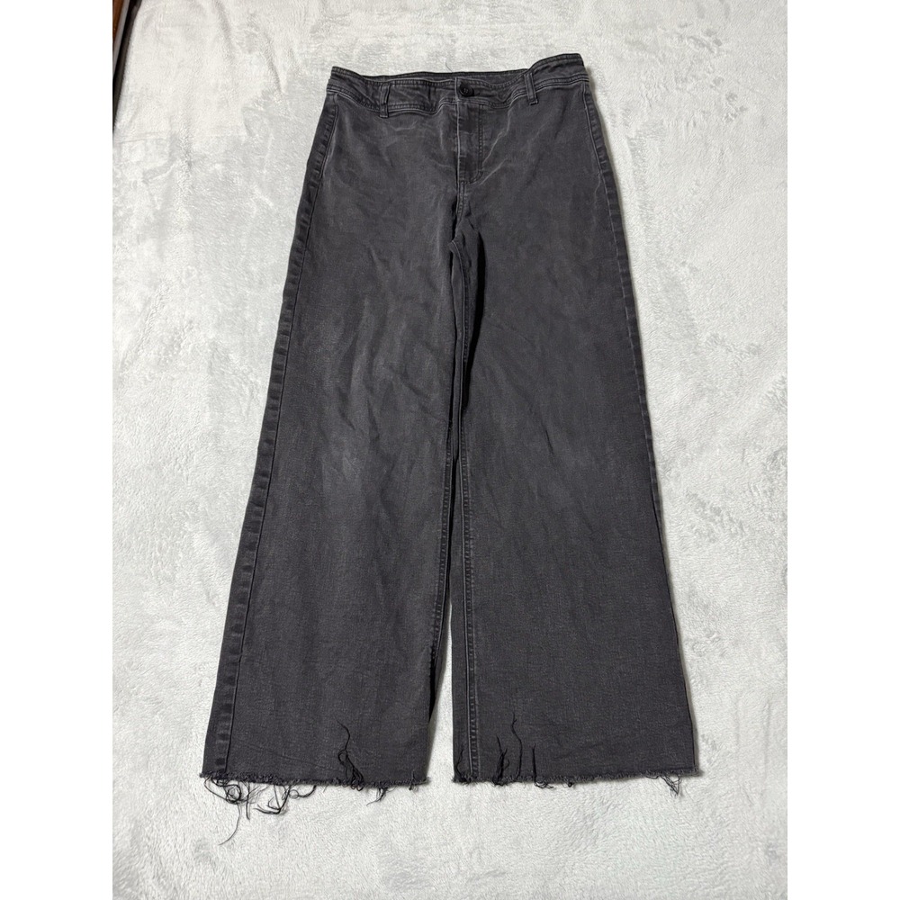 OAT New York Womens 12 Wide Leg High Rise Dark Black Denim Jeans 31x29